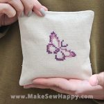 کیسه نمک پارچه‌ای دست‌دوز مدل پروانه - خوشحالی بسازیم