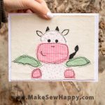 کارت پستال پارچه‌ای طرح گاو