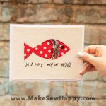 کارت پستال پارچه‌ای طرح ماهی