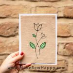 کارت پستال پارچه‌ای طرح گل