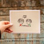 کارت پستال پارچه‌ای طرح عشق