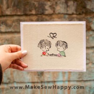 کارت پستال پارچه‌ای طرح عشق