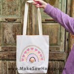 کیف توت بگ طرح رنگین کمان قلبی و قلب صورتی روشن