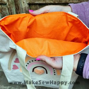 کیف توت بگ طرح رنگین کمان قلبی و قلب صورتی روشن