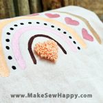 کیف توت بگ طرح رنگین کمان قلبی و قلب صورتی روشن