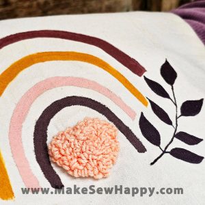 کیف توت بگ طرح رنگین کمان و برگ و قلب نارنجی