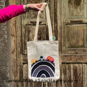 کیف توت بگ طرح جاده بنفش و ماشین‌های رنگی