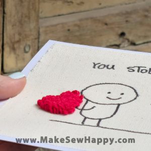 کارت پستال پارچه‌ای طرح دختر و پسر عاشقانه