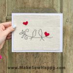 کارت پستال پارچه‌ای طرح دو پرنده عاشق