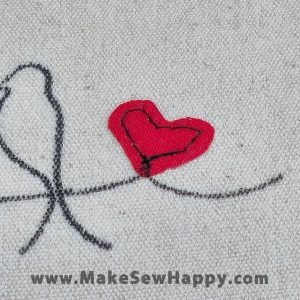 کارت پستال پارچه‌ای طرح دو پرنده عاشق