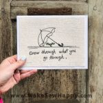 کارت پستال پارچه‌ای طرح چتر و گیاه