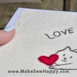 کارت پستال پارچه‌ای طرح گربه عاشق