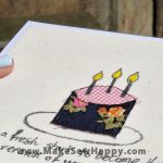 کارت پستال پارچه‌ای طرح کیک تولد