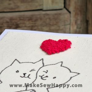 کارت پستال پارچه‌ای طرح دو گربه عاشق