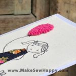 کارت پستال پارچه‌ای طرح دختربچه بادکنک صورتی