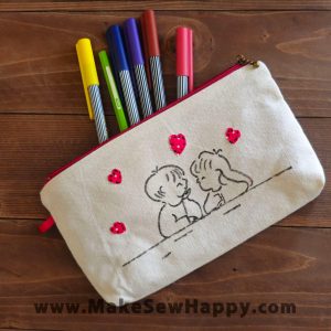 جا مدادی پارچه‌ای طرح عشق