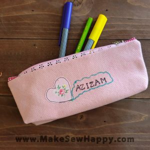 جا مدادی پارچه‌ای طرح عزیزم رنگ صورتی