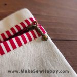 جامدادی پارچه‌ای طرح ساده رنگ سفید و قرمز