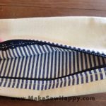 جامدادی پارچه‌ای طرح ساده رنگ سفید و سرمه‌ای