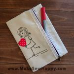 جامدادی پارچه‌ای طرح دختربچه و قلب