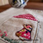 دستگیره آشپزخانه پارچه‌ای مدل خانه طرح دختربچه رنگ سفید