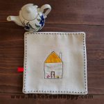 دستگیره آشپزخانه پارچه‌ای مدل مربع طرح خانه