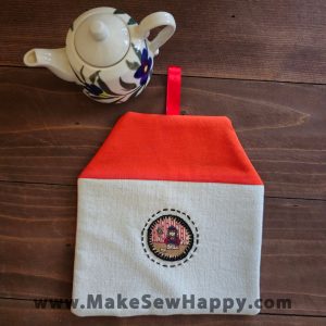 دستگیره آشپزخانه پارچه‌ای مدل خانه طرح آدمک