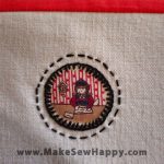 دستگیره آشپزخانه پارچه‌ای مدل خانه طرح آدمک