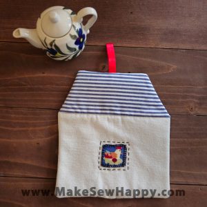 دستگیره آشپزخانه پارچه‌ای مدل خانه طرح مرغ