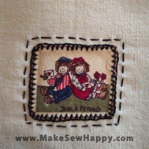 دستگیره آشپزخانه پارچه‌ای مدل خانه طرح دو آدمک