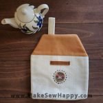 دستگیره آشپزخانه پارچه‌ای مدل خانه طرح آدمک