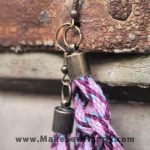 گوشواره نخی بافت رنگ بنفش و صورتی