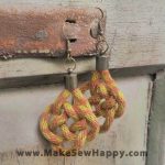 گوشواره نخی بافت رنگ زرد و نارنجی