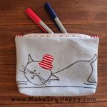 جامدادی پارچه‌ای طرح گربه