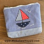 جامدادی پارچه‌ای طرح کشتی رنگ طوسی