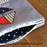 جامدادی پارچه‌ای طرح کشتی رنگ طوسی