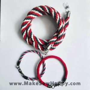 ست کادویی بند عینک و دو دستبند بافت طرح پرچم ایران